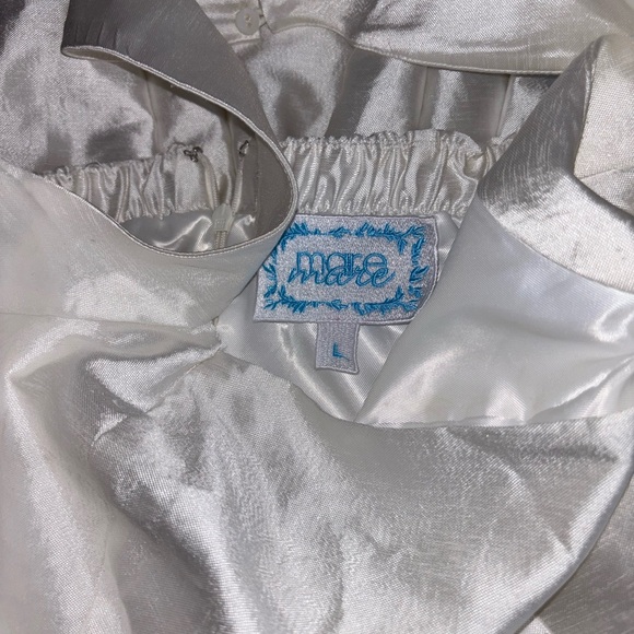 MARE MARE
Drop-waist Fit & Flare Mini Dress In White large - Picture 7 of 7